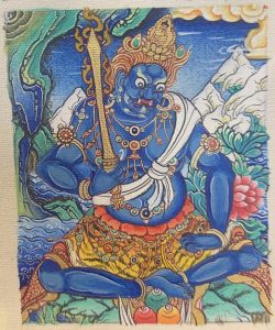 编号118-6591295：彩绘小唐卡-不动明王（长方形·5*4CM左右）