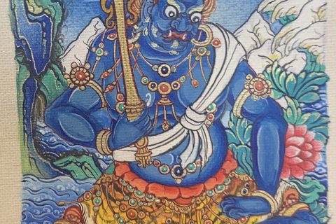 编号118-6591295：彩绘小唐卡-不动明王（长方形·5*4CM左右）