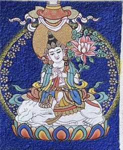 编号118-7210692：彩绘小唐卡-骑象普贤菩萨（长方形·5*4CM左右）