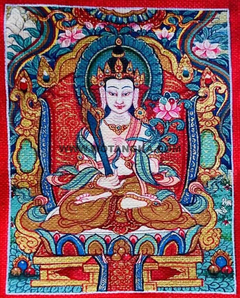 编号118-7378918：彩绘小唐卡-虚空藏菩萨（长方形·5*4CM左右）
