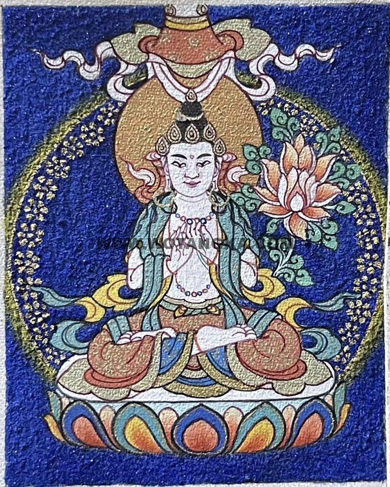 编号118-7425380：彩绘小唐卡-大势至菩萨（长方形·5*4CM左右）