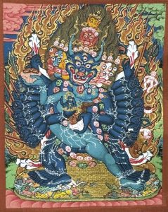 编号118-7657757：彩绘小唐卡-大威德金刚（长方形·5*4CM左右）