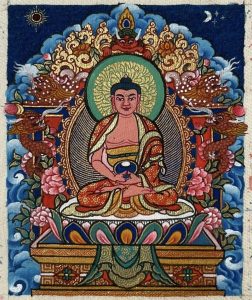 编号118-8258783：彩绘小唐卡-阿弥陀佛（长方形·5*4CM左右）