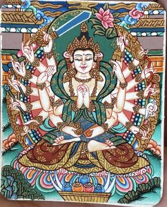 编号118-8721157：彩绘小唐卡-准提佛母（长方形·5*4CM左右）