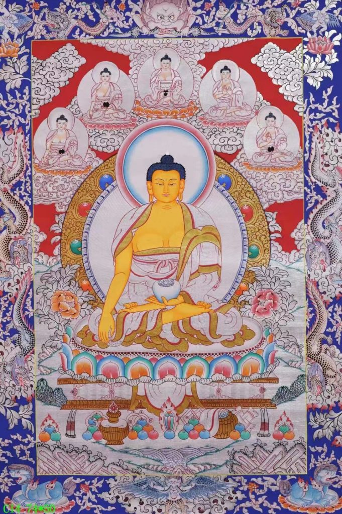 编号138-145876：白银唐卡-释迦牟尼佛（74*50CM左右）