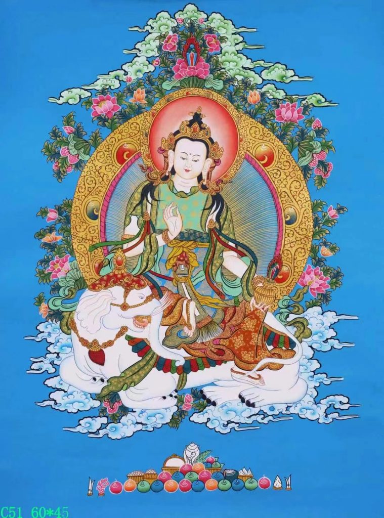 编号138-149569：彩绘唐卡-普贤菩萨（60*45CM左右）