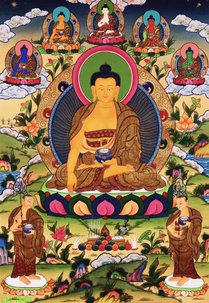 编号138-306776：彩绘唐卡-释迦牟尼佛（75*53CM左右）