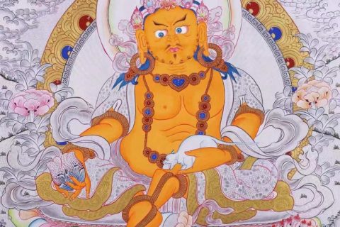 编号138-326727：白银唐卡-黄财神·五方财神（72*50CM左右）
