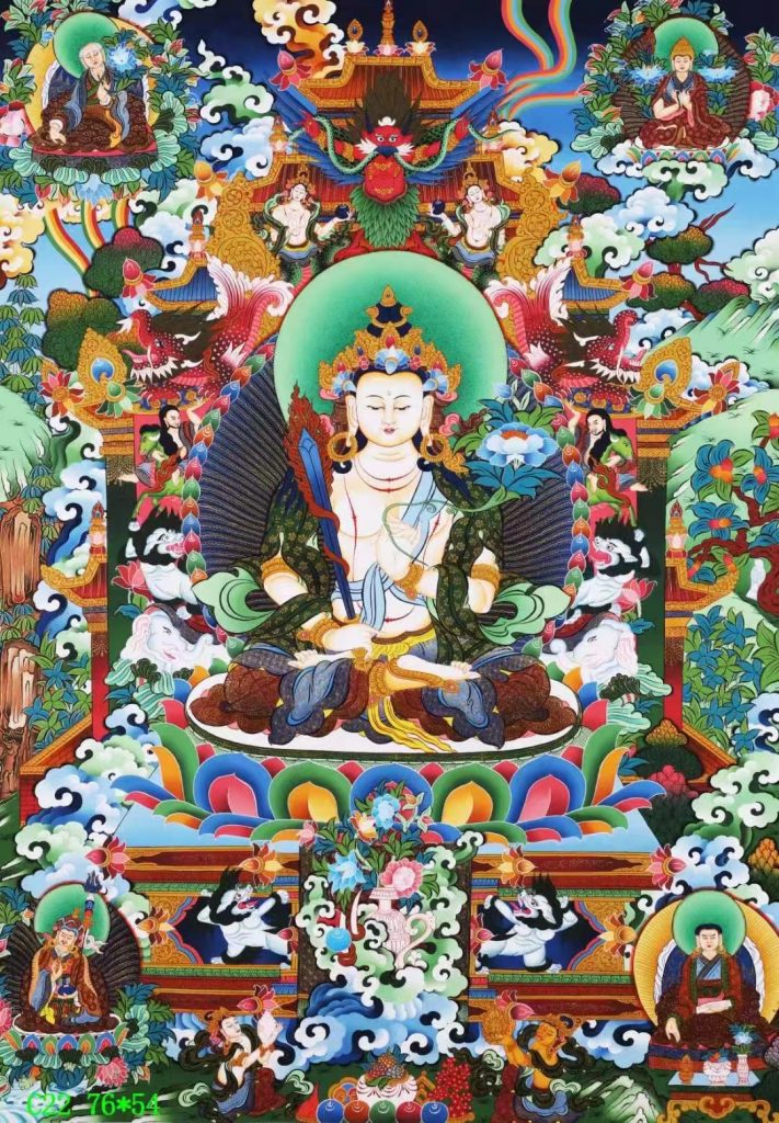 编号138-338672：彩绘唐卡-虚空藏菩萨（76*54CM左右）