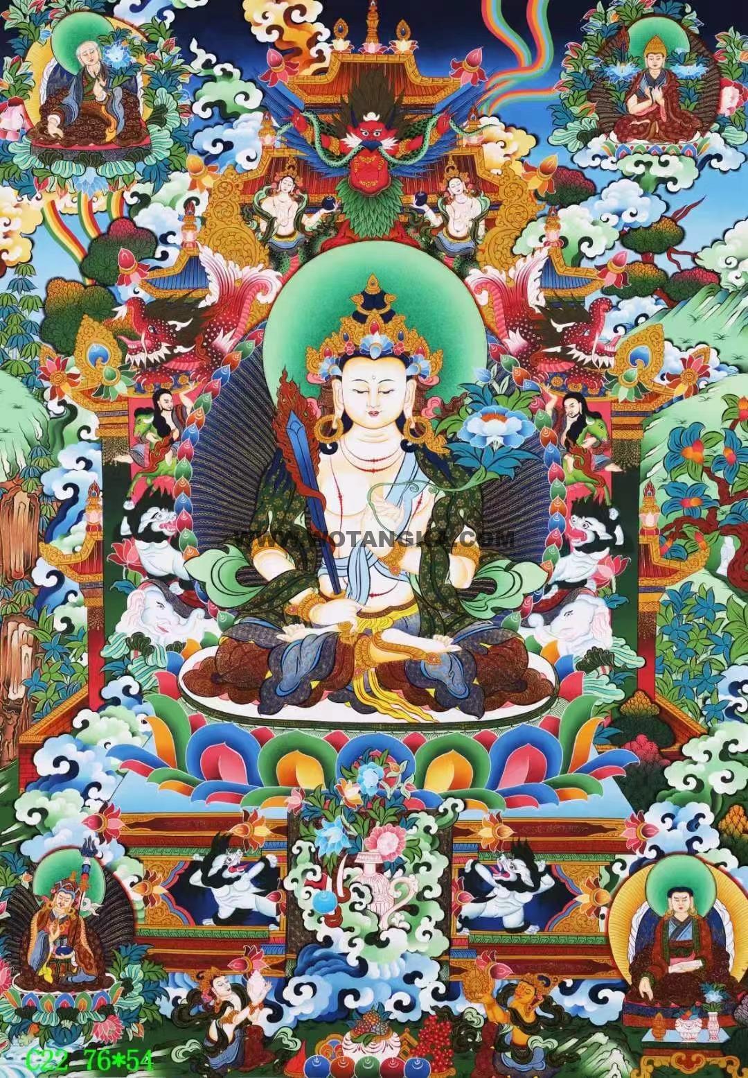 编号138-338672:彩绘唐卡-虚空藏菩萨(76*54CM左右)