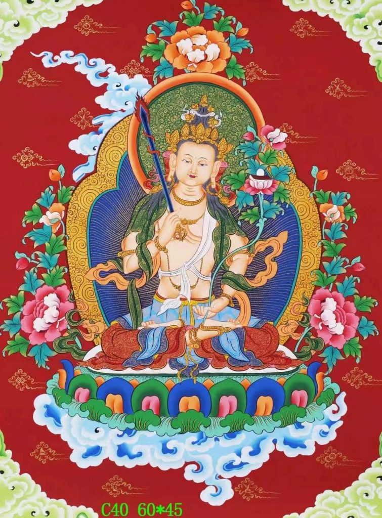 编号138-342362：红金唐卡-虚空藏菩萨（60*45CM左右）