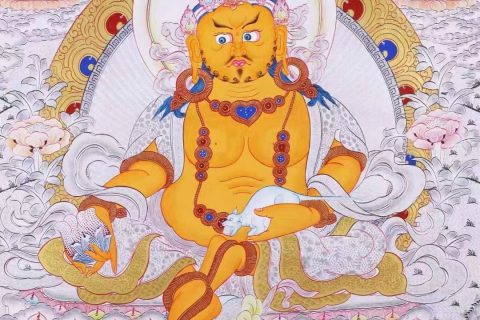 编号138-348679：白银唐卡-黄财神（70*50CM左右）