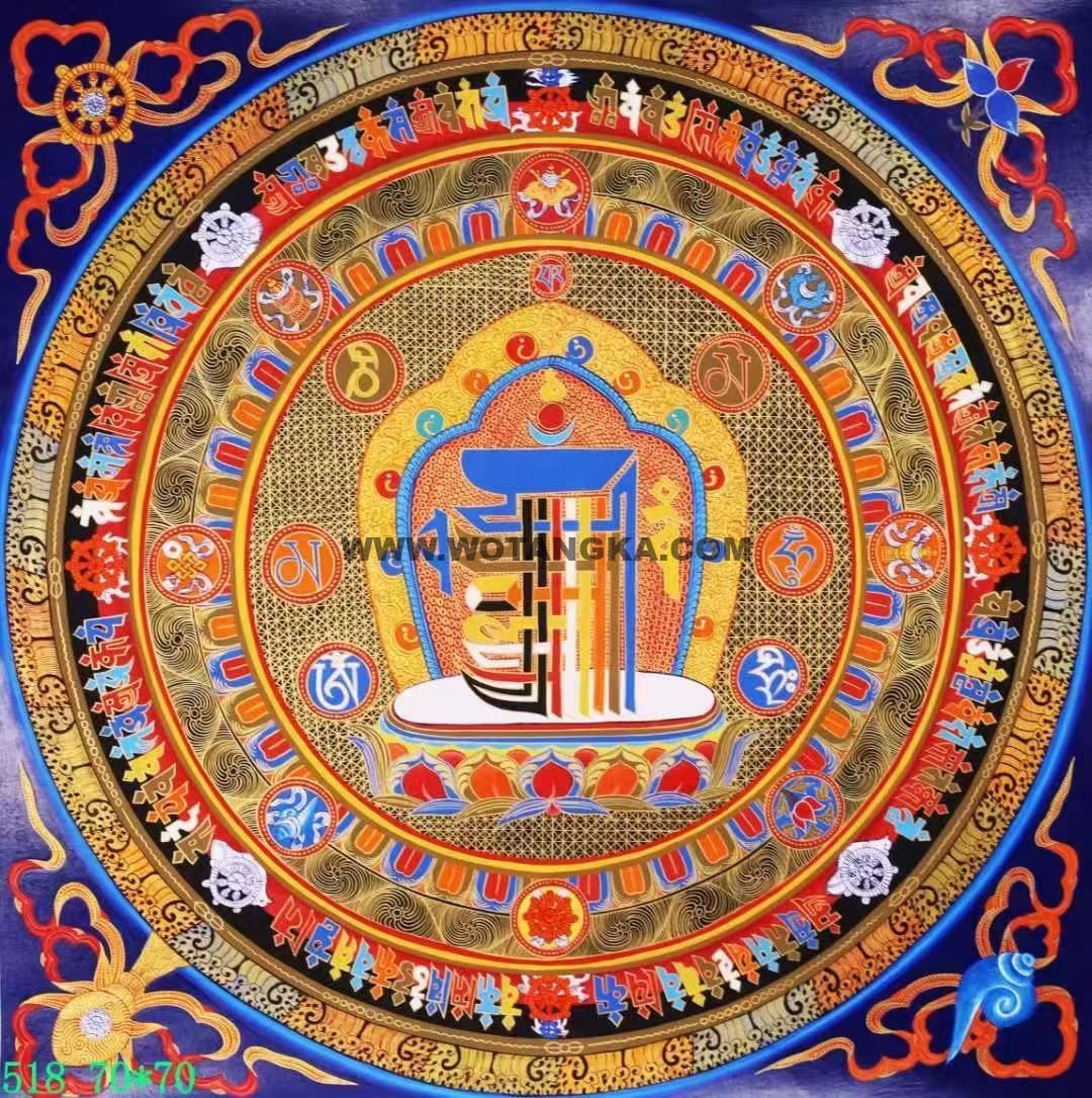编号138-365832：彩绘唐卡-十相自在坛城（70*70CM左右）