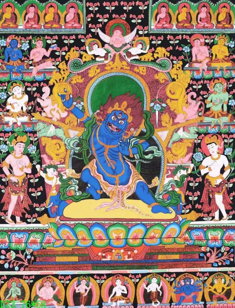 编号138-383704：彩绘唐卡-金刚手菩萨（76*59CM左右）