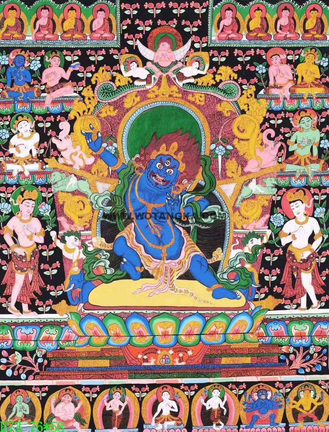编号138-383704:彩绘唐卡-金刚手菩萨(76*59CM左右)