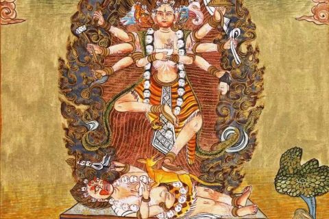 编号138-434396：彩绘唐卡-毗湿奴（30*22CM左右）