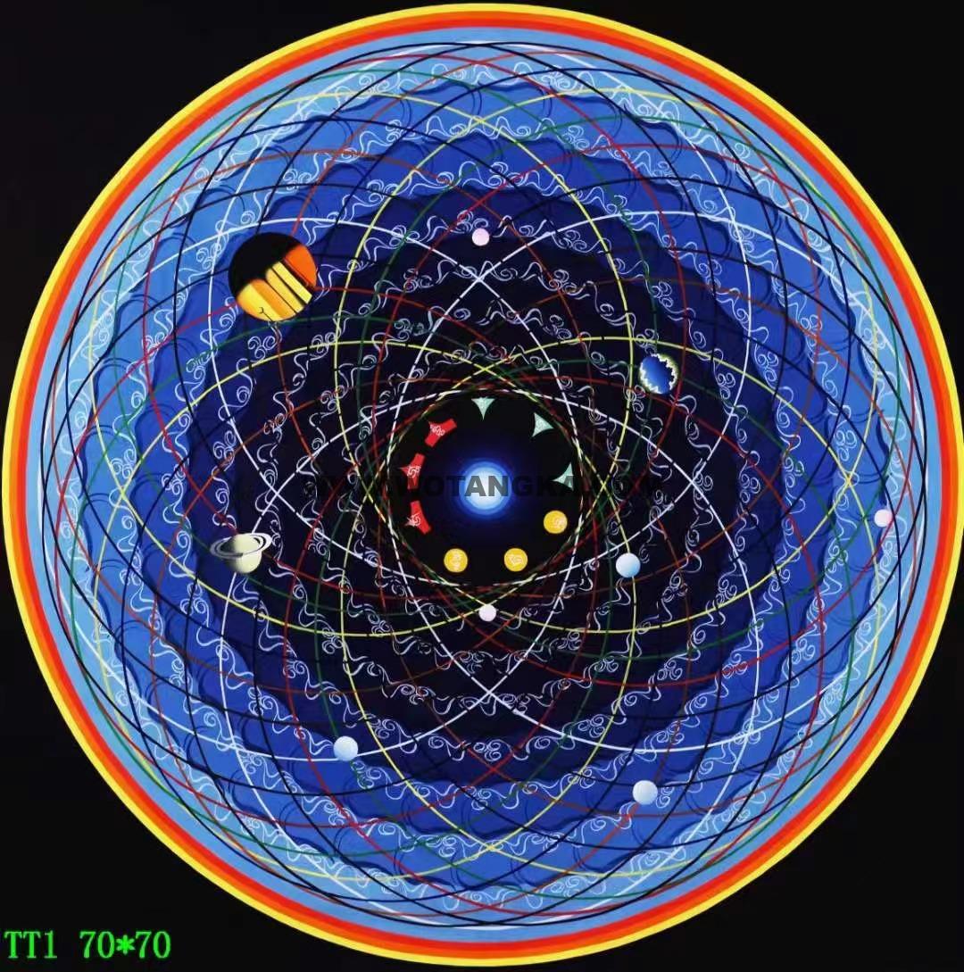 编号138-482534：彩绘唐卡-宇宙冥想坛城（70*70CM左右）