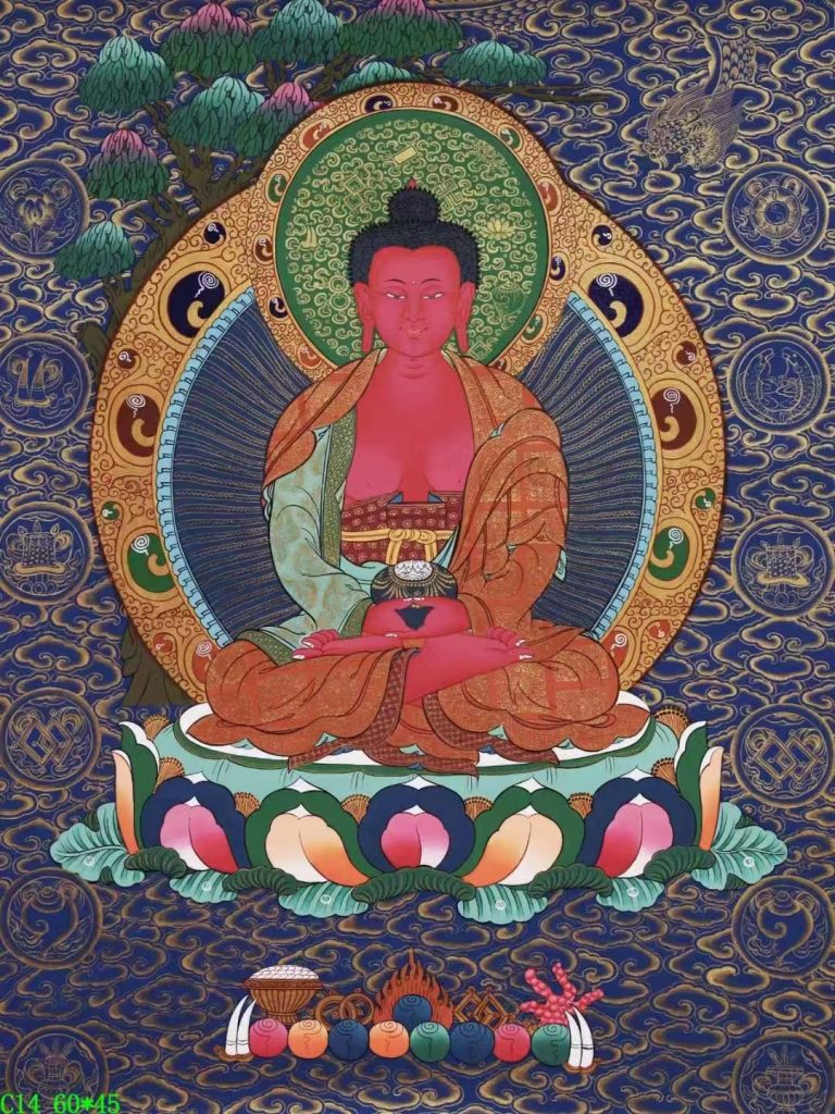 编号138-486405：彩绘唐卡-阿弥陀佛（60*45CM左右）