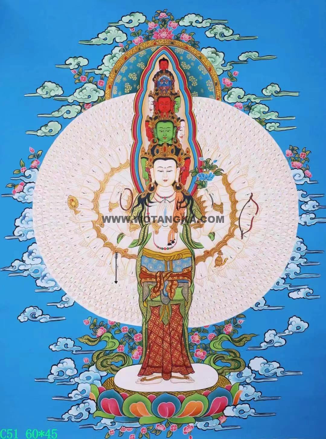 编号138-548755:彩绘唐卡-千手观音(60*45CM左右)