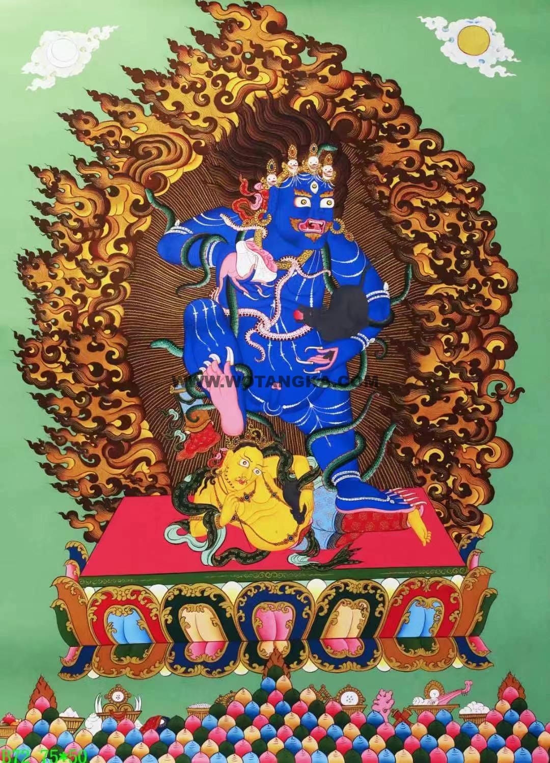 编号138-566358：彩绘唐卡-黑财神（75*50CM左右）