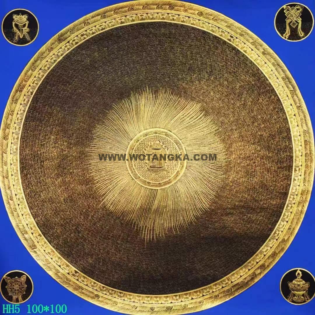 编号138-576955：黑金唐卡-十相自在坛城（100*100CM左右）