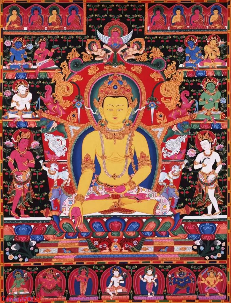 编号138-663791：彩绘唐卡-宝生如来（65*49CM左右）