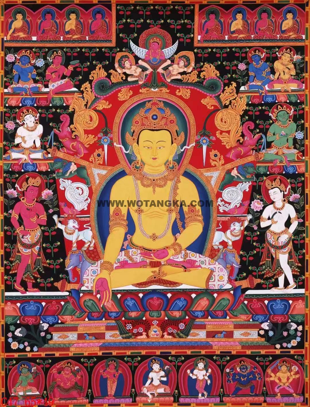 编号138-663791：彩绘唐卡-宝生如来（65*49CM左右）