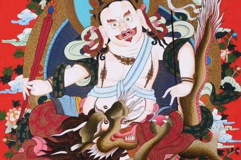 编号138-721782：彩绘唐卡-白财神（75*53CM左右）