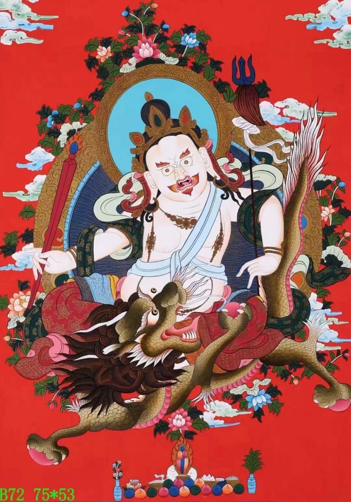 编号138-721782：彩绘唐卡-白财神（75*53CM左右）