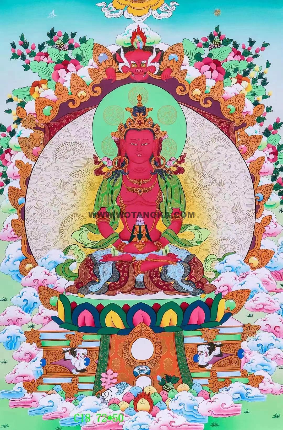 编号138-775607：彩绘唐卡-长寿佛（72*50CM左右）