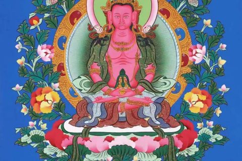 编号138-865774：彩绘唐卡-长寿佛（69*50CM左右）
