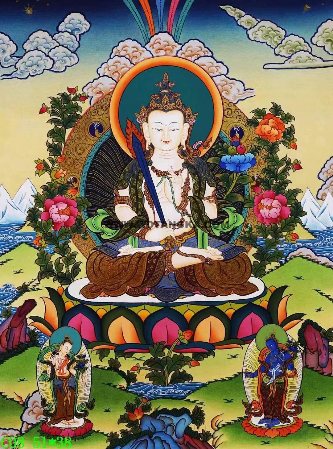 编号138-884423:彩绘唐卡-虚空藏菩萨(51*38CM左右)