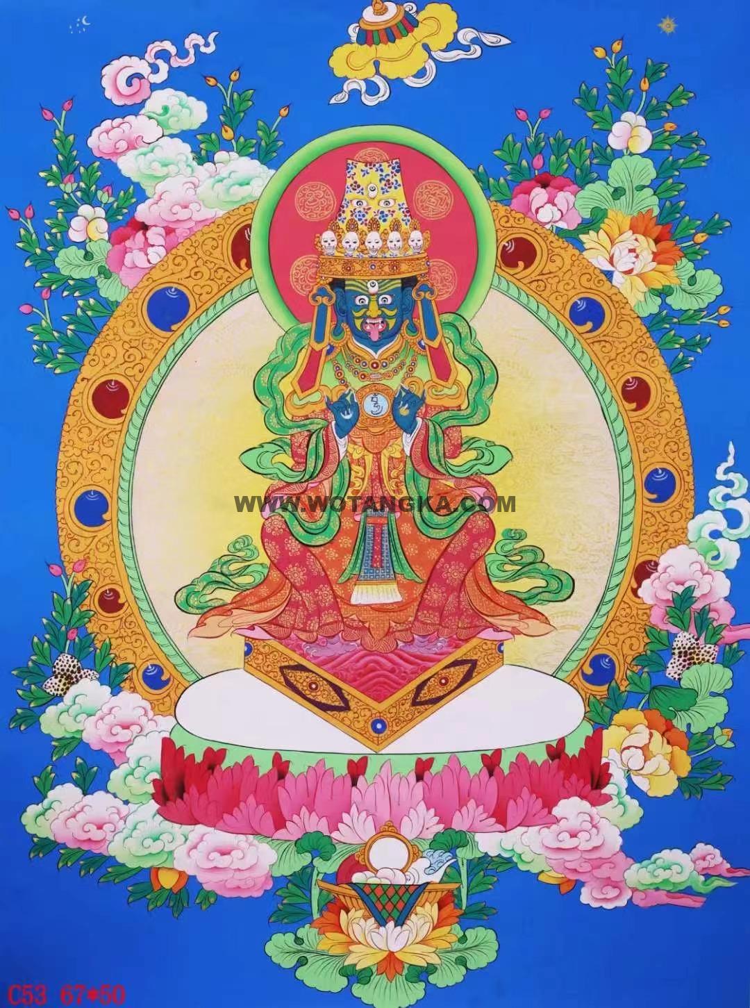 编号138-911605：彩绘唐卡-扎基拉姆（67*50CM左右）