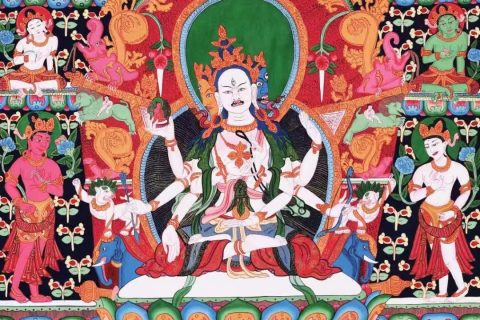 编号138-942413：彩绘唐卡-尊胜佛母（77*59CM左右）