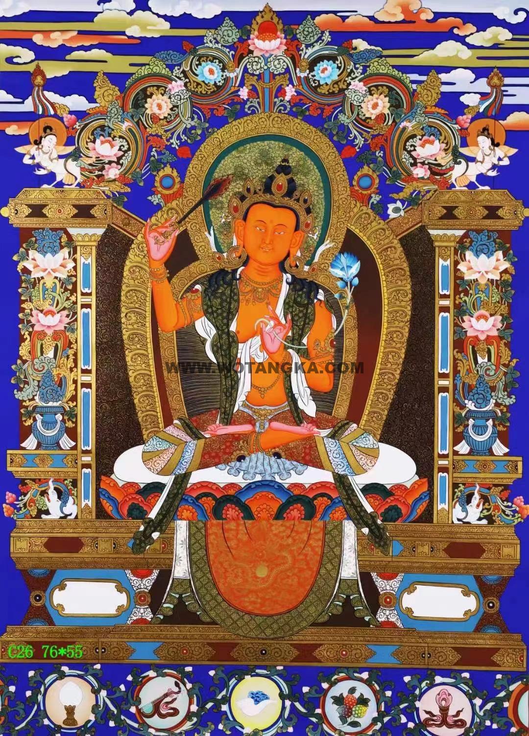 编号138-963738:彩绘唐卡-文殊菩萨(76*55CM左右)