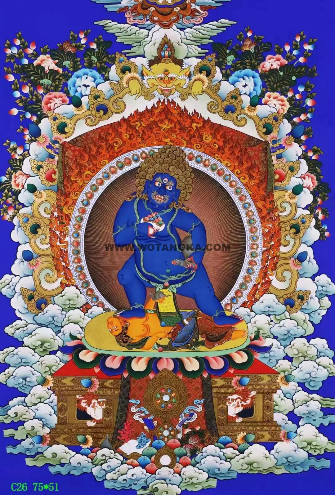 编号138-982377:彩绘唐卡-黑财神(75*51CM左右)