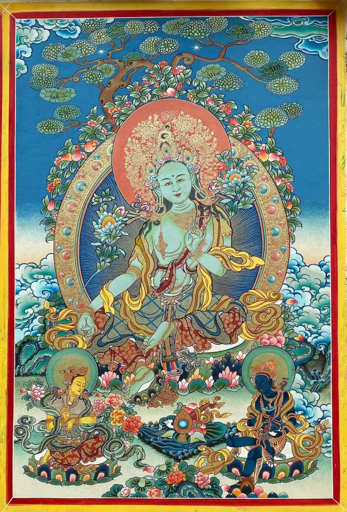 编号188-232277：彩绘唐卡-绿度母（80*60CM左右）