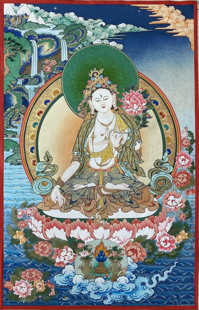 编号188-442765：彩绘唐卡-白度母（60*45CM左右）