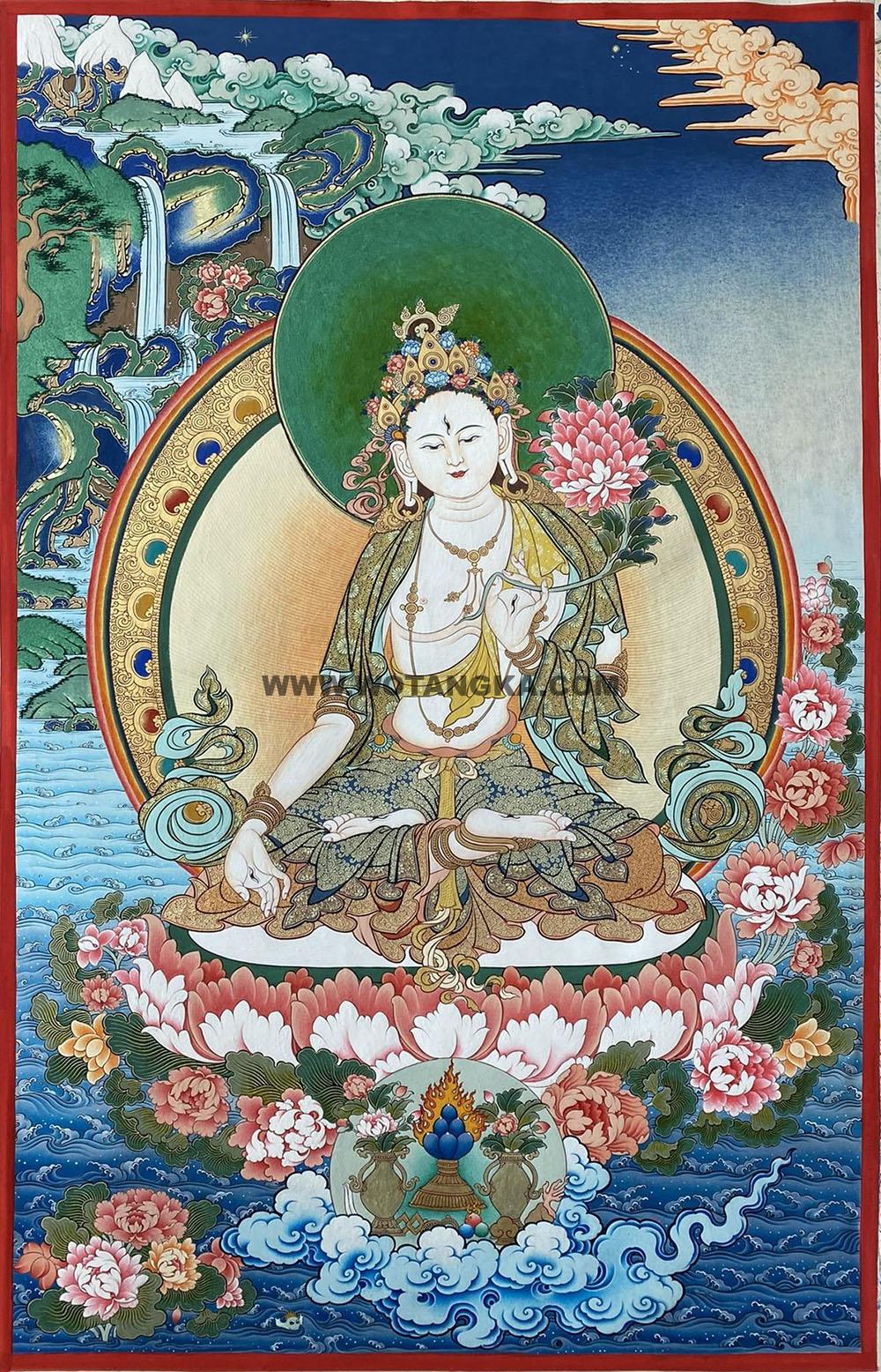 编号188-442765:彩绘唐卡-白度母(60*45CM左右)