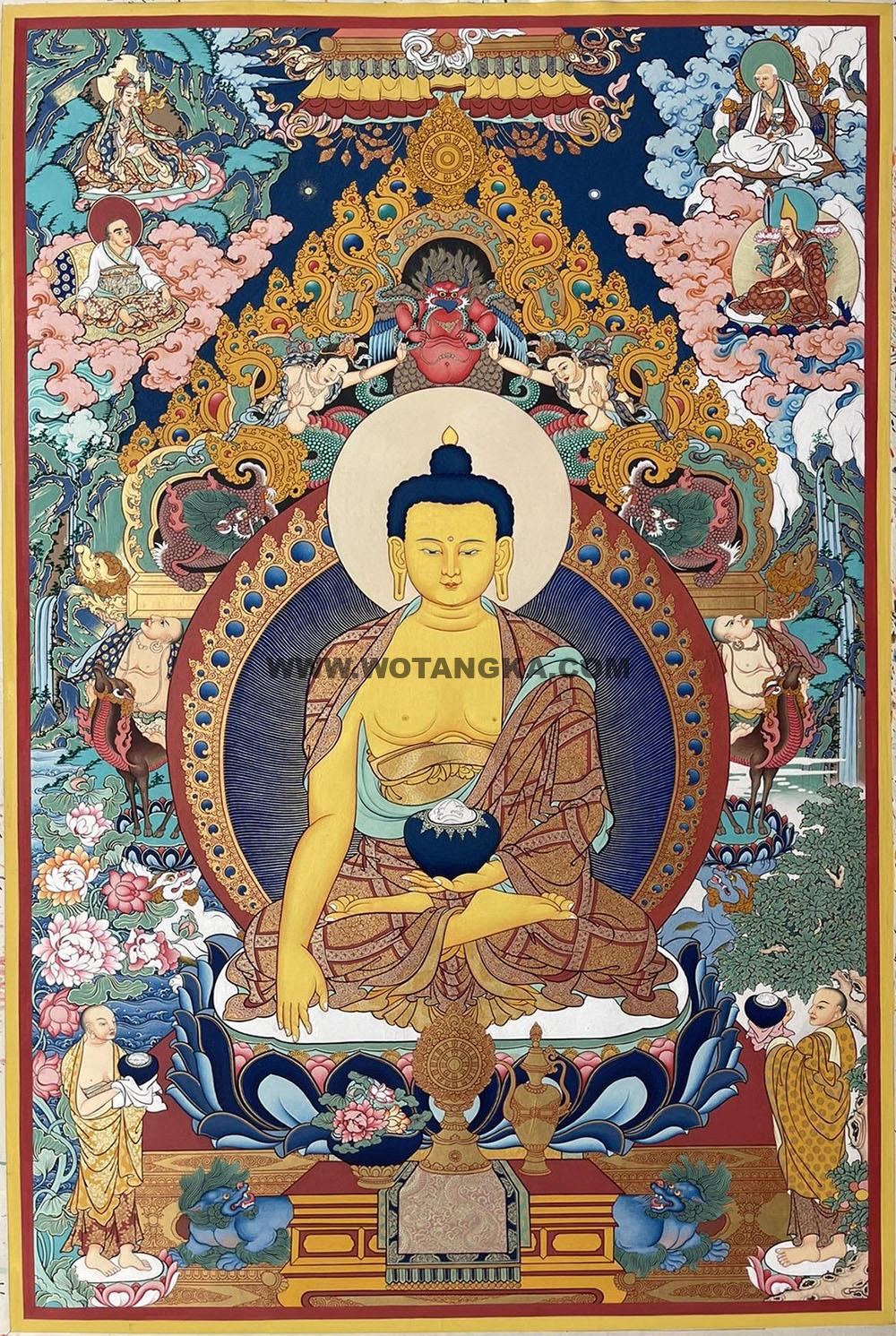 编号188-446648:彩绘唐卡-释迦牟尼佛(80*60CM左右)