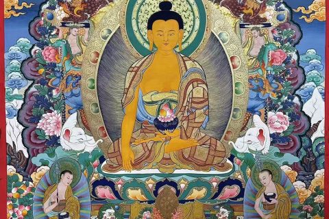 编号188-522465：彩绘唐卡-释迦牟尼佛（100*70CM左右）