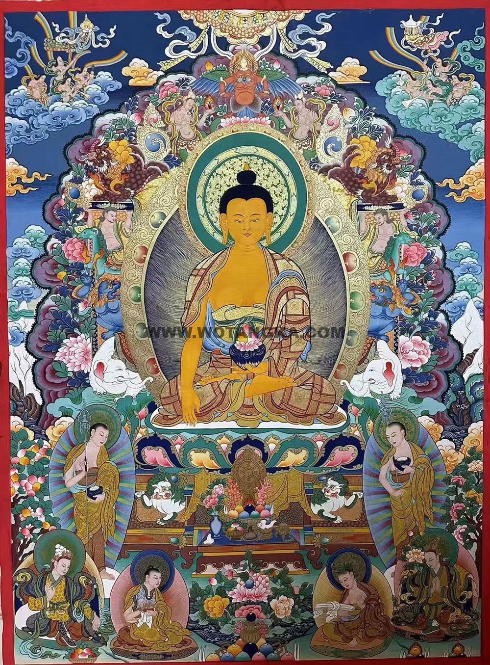 编号188-522465:彩绘唐卡-释迦牟尼佛(100*70CM左右)