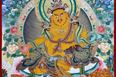 编号188-569606：彩绘唐卡-黄财神·五方财神（100*70CM左右）