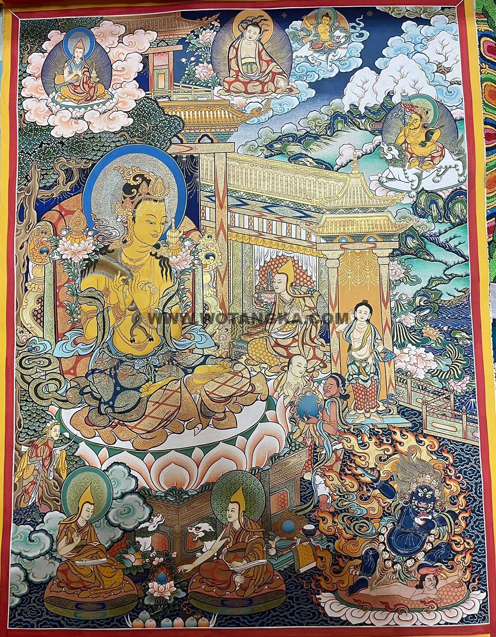 编号188-603073:彩绘唐卡-观音菩萨(120*90CM左右)