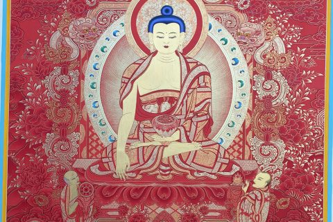 编号188-643621：红金唐卡-释迦牟尼佛（110*80CM左右）