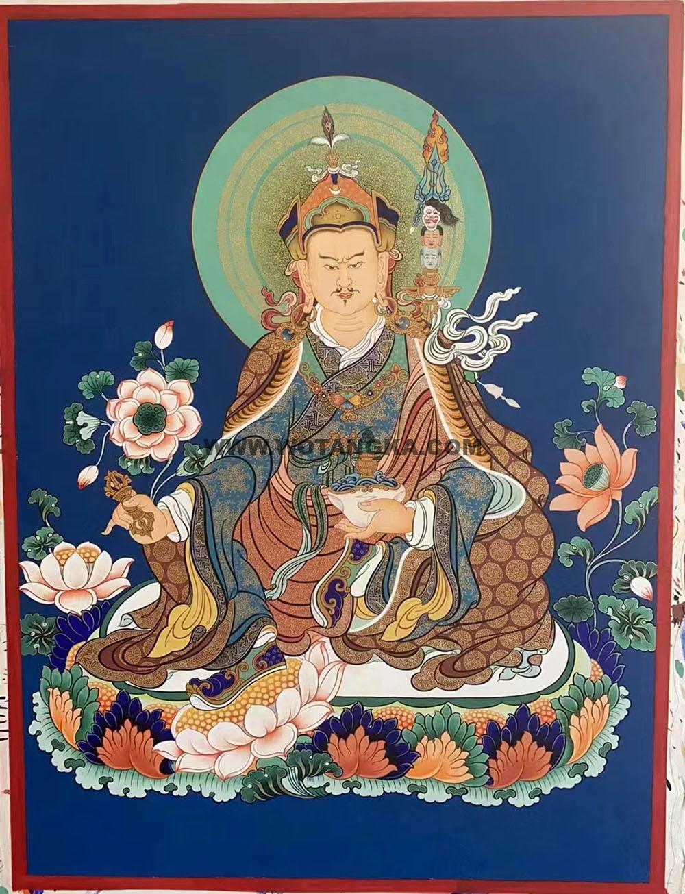 编号188-701364:彩绘唐卡-莲花生大士(60*45CM左右)