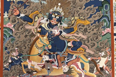 编号188-724154：彩绘唐卡-吉祥天母（100*70CM左右）