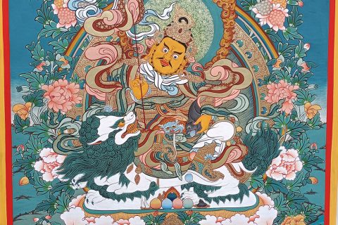 编号188-726880：彩绘唐卡-财宝天王（70*50CM左右）