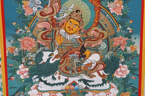 编号188-744484：彩绘唐卡-财宝天王（70*50CM左右）