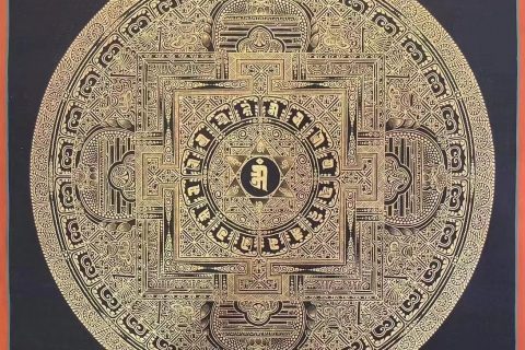 编号191-475151：黑金唐卡-时轮金刚坛城（20*20CM左右）